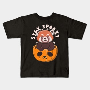 Cute Red Panda Stay Spooky Kids T-Shirt